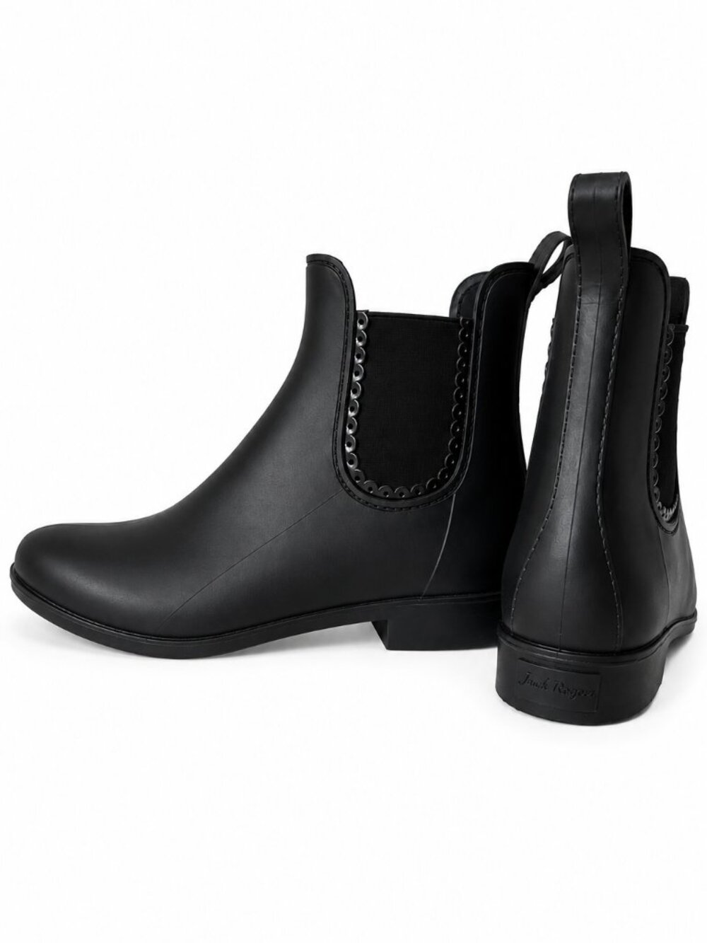 Jack Rogers Sallie Black Chelsea Rain Boots Waterproof Ankle Boots Size 8